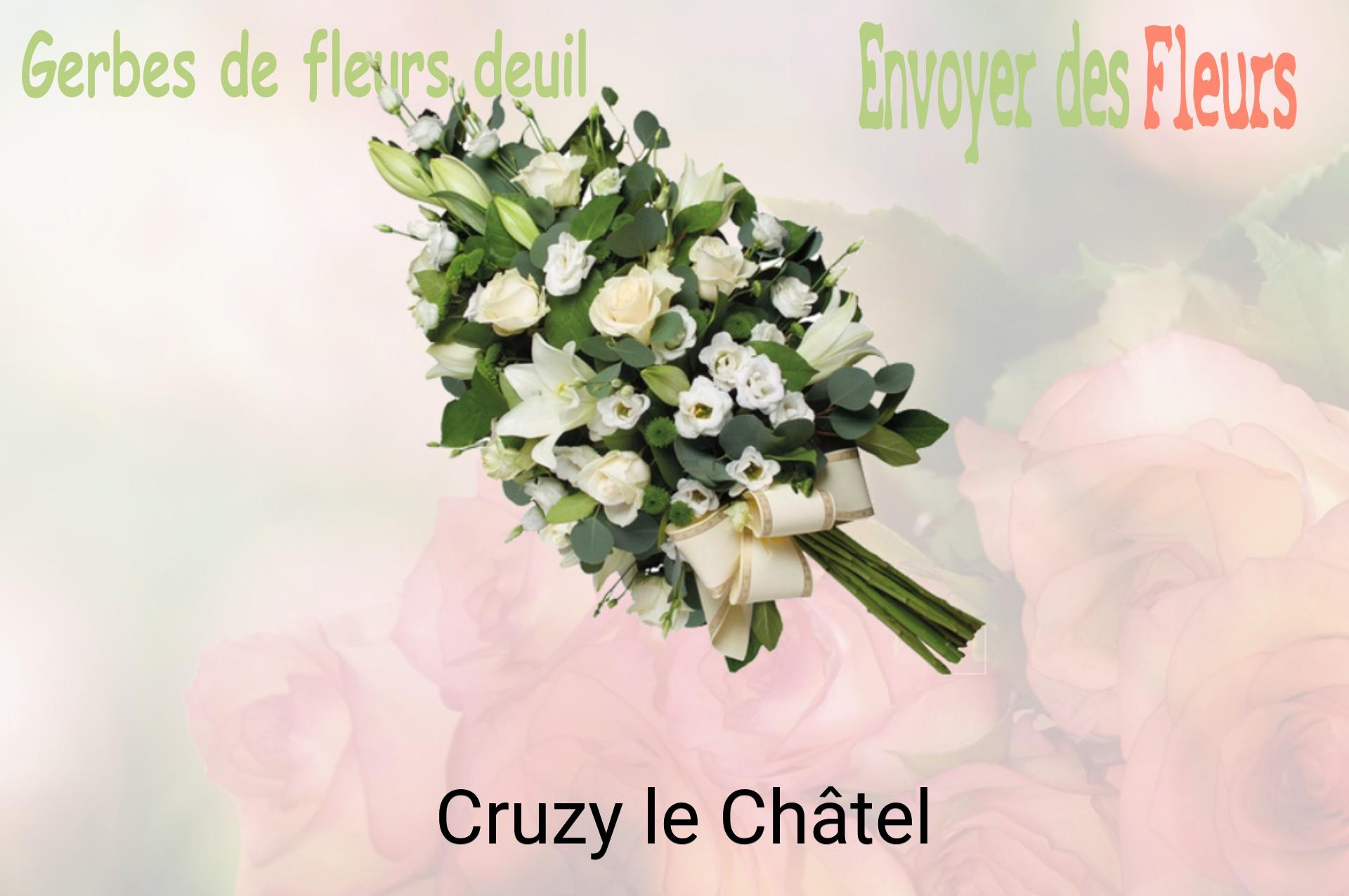 Gerbe de fleurs de deuil livrée à Cruzy-le-Châtel
